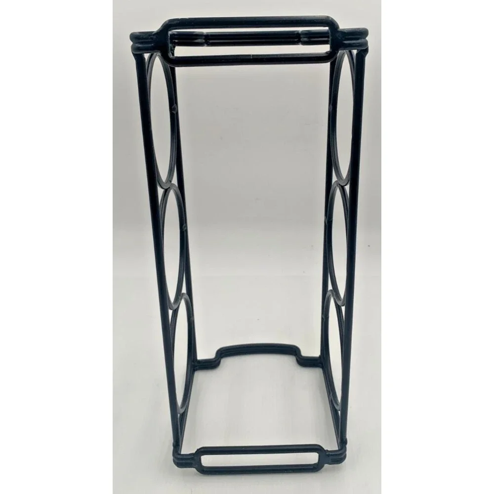 Modern Black Metal 3-Bottle Wine Rack Tabletop Horizontal Bottle Holder Barware